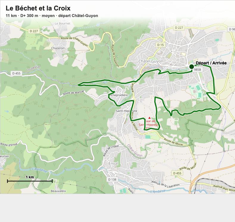 Carte du circuit VTT du Béchet et la Croix